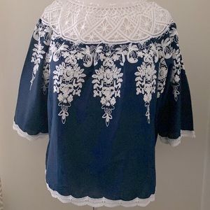 Cato Embroidered and Embellished Blouse